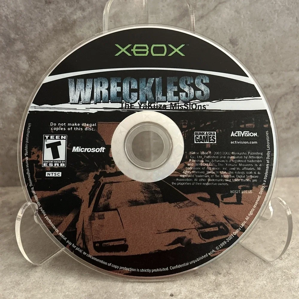 Wreckless  The Yakuza Missions Original Microsoft Xbox *DISC ONLY*